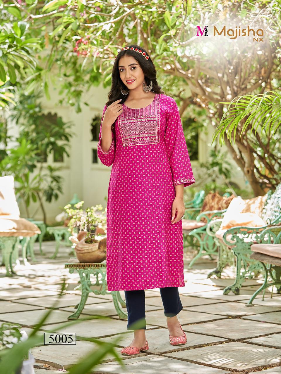 Majisha Nx Poshak 5 Rayon Fancy Exclusive Wear Designer Kurti Collection